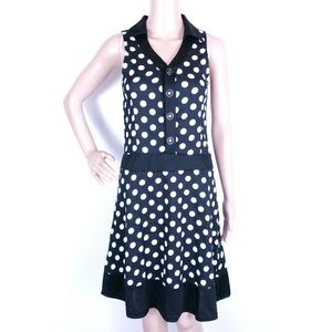 Wangmeicheng Women Dress Polka Dots Button Midi Size S - NWT